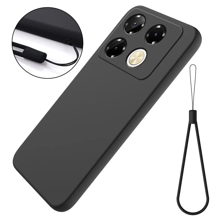 For Infinix Note 40 5G Case with Hand Strap Liquid Silicone Anti-Drop Phone Cover