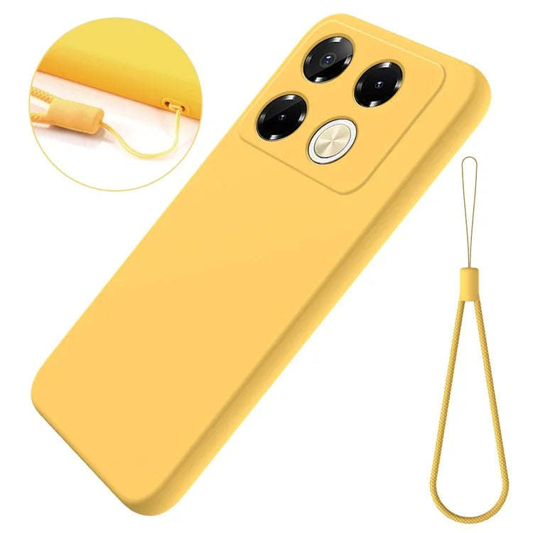 For Infinix Note 40 5G Case with Hand Strap Liquid Silicone Anti-Drop Phone Cover