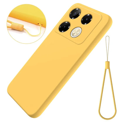 For Infinix Note 40 5G Case with Hand Strap Liquid Silicone Anti-Drop Phone Cover