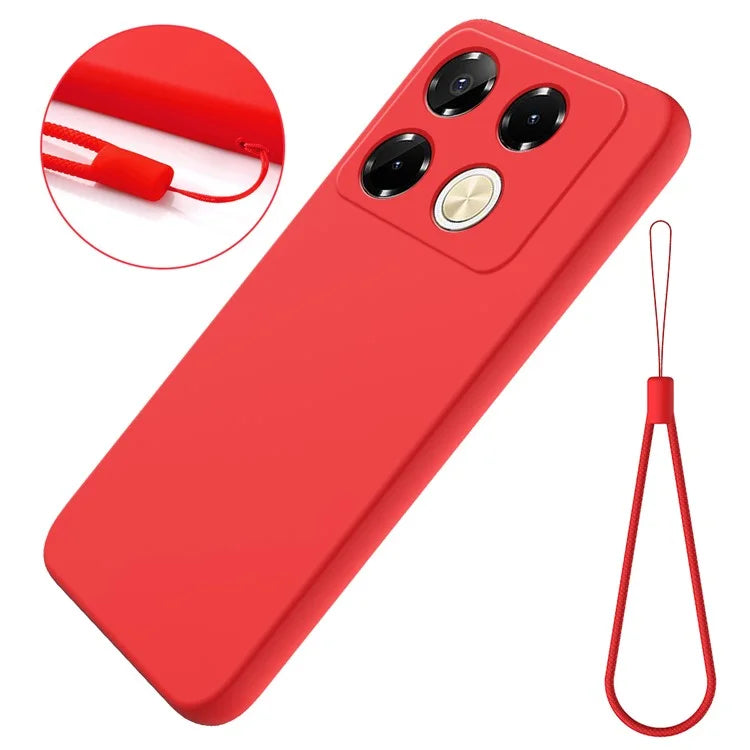 For Infinix Note 40 5G Case with Hand Strap Liquid Silicone Anti-Drop Phone Cover
