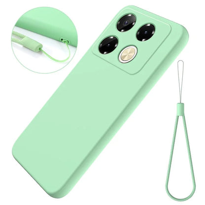 For Infinix Note 40 5G Case with Hand Strap Liquid Silicone Anti-Drop Phone Cover