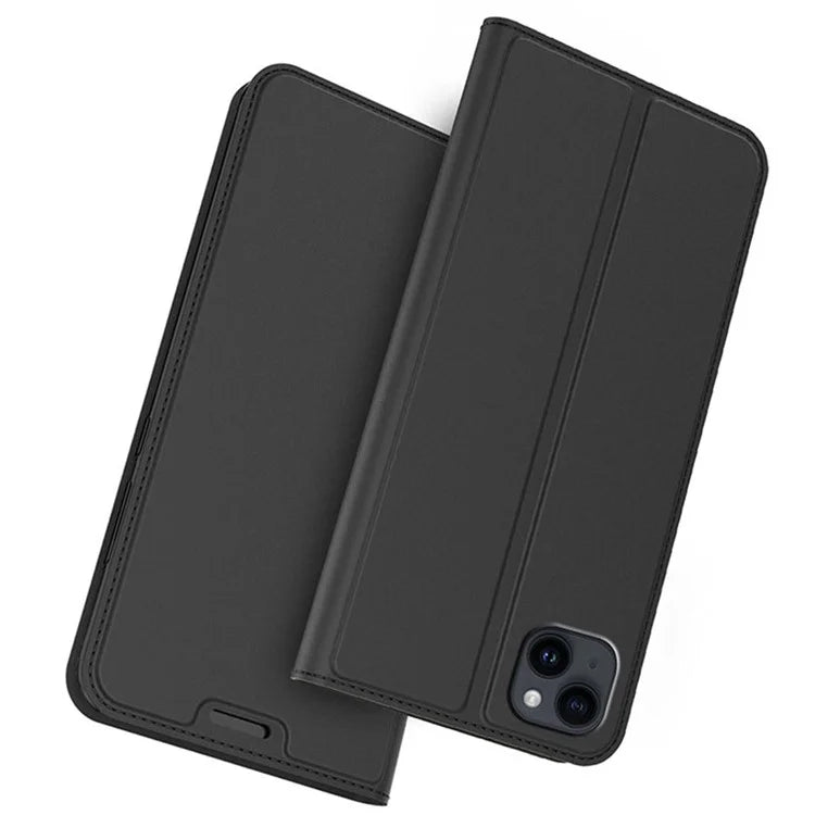 For iPhone 13 Case Leather Phone Cover Stand with Hidden Magnetic Closure