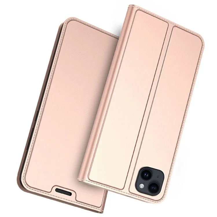 For iPhone 13 Case Leather Phone Cover Stand with Hidden Magnetic Closure
