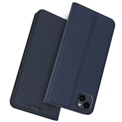 For iPhone 13 Case Leather Phone Cover Stand with Hidden Magnetic Closure