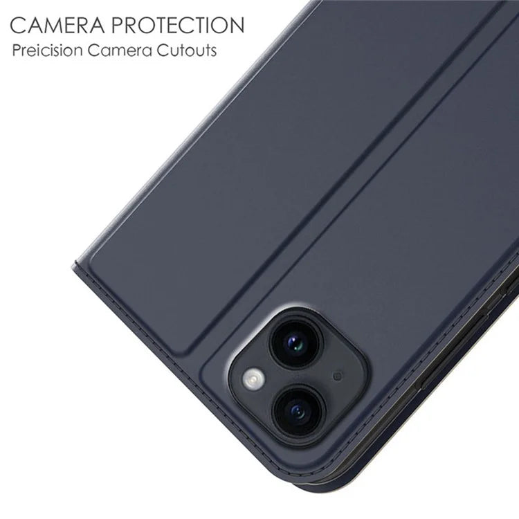 For iPhone 13 Case Leather Phone Cover Stand with Hidden Magnetic Closure