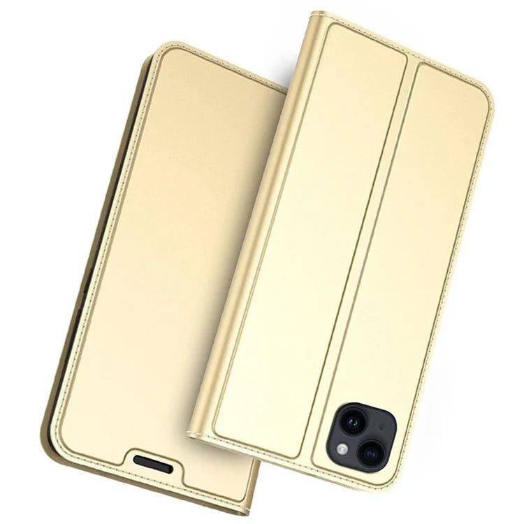 For iPhone 13 Case Leather Phone Cover Stand with Hidden Magnetic Closure