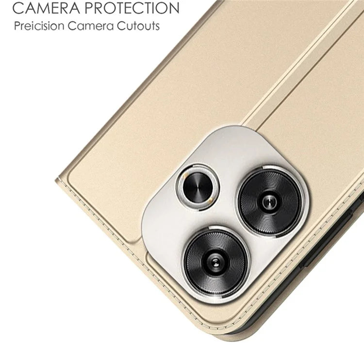 For Xiaomi Poco F6 5G / Redmi Turbo 3 5G Case PU Leather Flip Phone Cover Strong Magnetic Suction