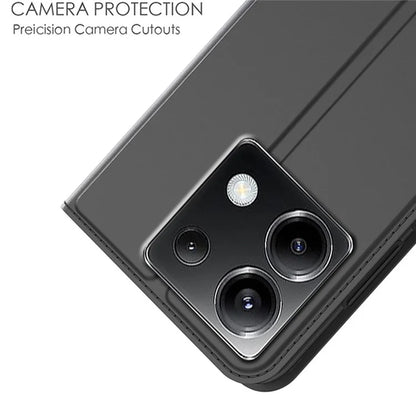 For Xiaomi Poco X6 5G / Redmi Note 13 Pro 5G Case PU Leather Phone Cover Card Slot Holder Hidden Magnetic Closure