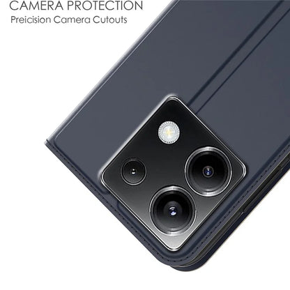 For Xiaomi Poco X6 5G / Redmi Note 13 Pro 5G Case PU Leather Phone Cover Card Slot Holder Hidden Magnetic Closure