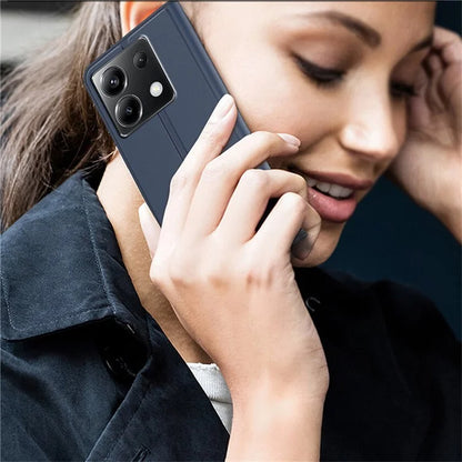 For Xiaomi Poco X6 5G / Redmi Note 13 Pro 5G Case PU Leather Phone Cover Card Slot Holder Hidden Magnetic Closure