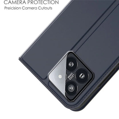 For Xiaomi 14 Case PU Leather Card Holder Phone Cover Hidden Magnetic Closure Design