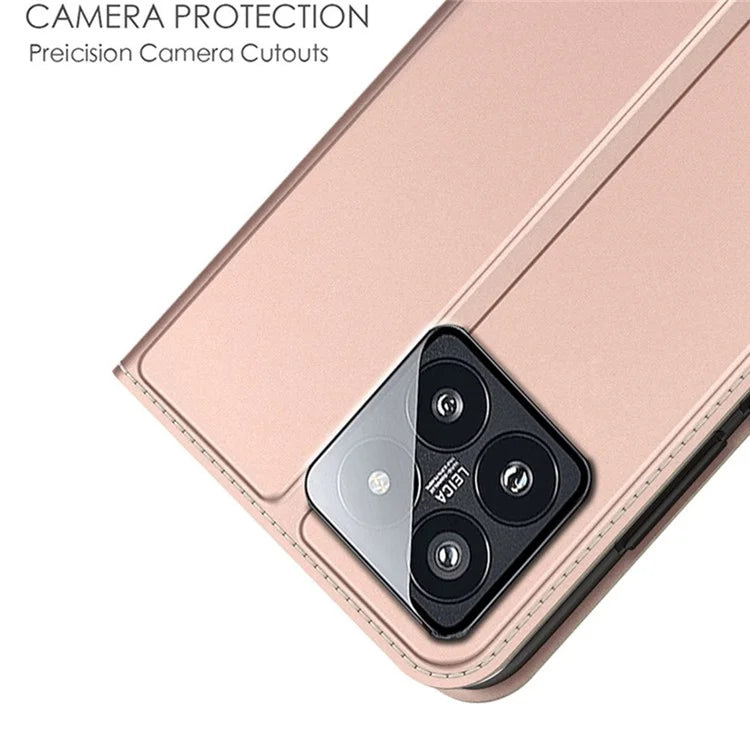 For Xiaomi 14 Case PU Leather Card Holder Phone Cover Hidden Magnetic Closure Design