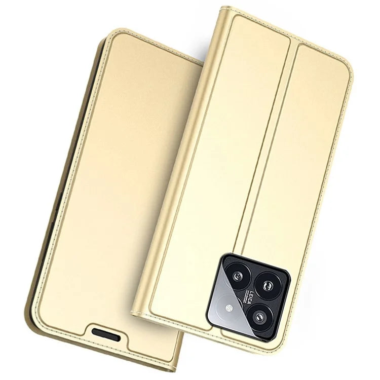 For Xiaomi 14 Case PU Leather Card Holder Phone Cover Hidden Magnetic Closure Design