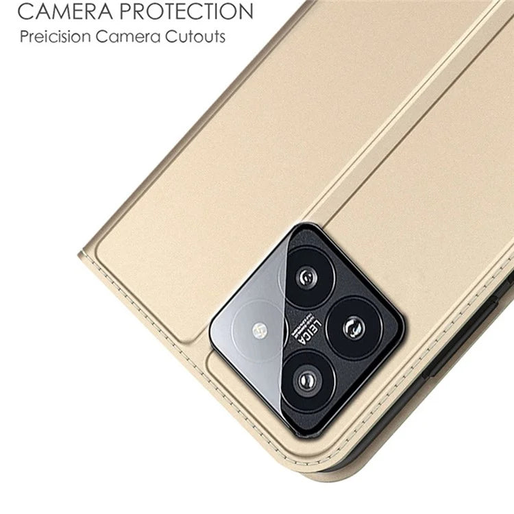 For Xiaomi 14 Case PU Leather Card Holder Phone Cover Hidden Magnetic Closure Design
