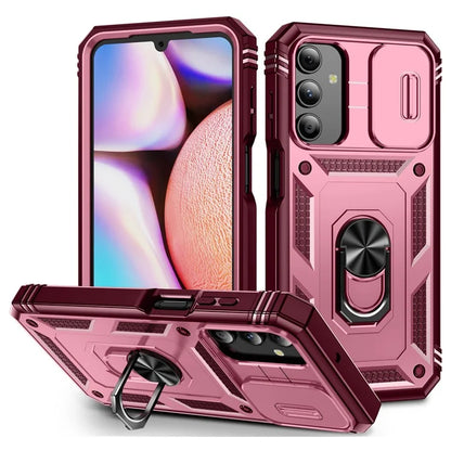 For Samsung Galaxy A15 4G / 5G Case TPU+PC Slide Camshield Kickstand Phone Cover