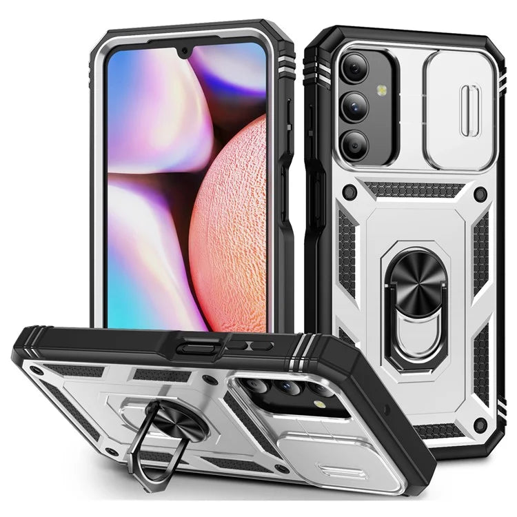 For Samsung Galaxy A15 4G / 5G Case TPU+PC Slide Camshield Kickstand Phone Cover