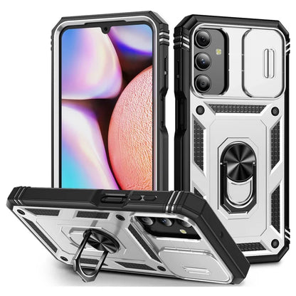 For Samsung Galaxy A15 4G / 5G Case TPU+PC Slide Camshield Kickstand Phone Cover
