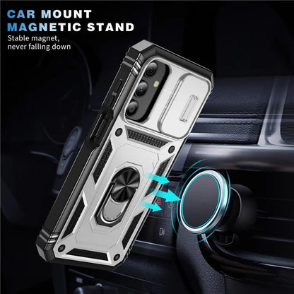For Samsung Galaxy A15 4G / 5G Case TPU+PC Slide Camshield Kickstand Phone Cover