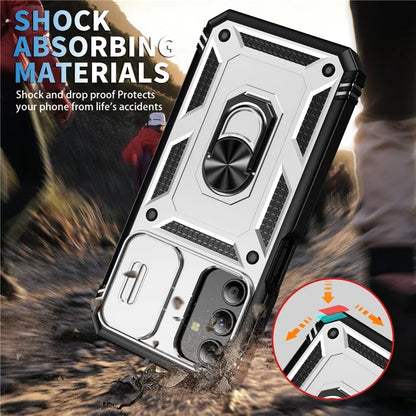 For Samsung Galaxy A15 4G / 5G Case TPU+PC Slide Camshield Kickstand Phone Cover