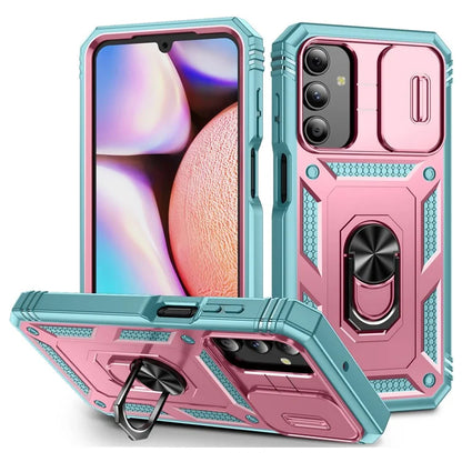 For Samsung Galaxy A15 4G / 5G Case TPU+PC Slide Camshield Kickstand Phone Cover