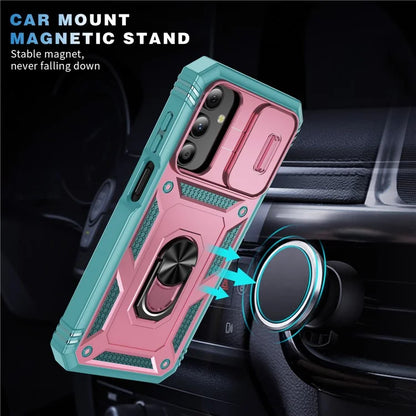 For Samsung Galaxy A15 4G / 5G Case TPU+PC Slide Camshield Kickstand Phone Cover
