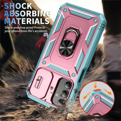 For Samsung Galaxy A15 4G / 5G Case TPU+PC Slide Camshield Kickstand Phone Cover