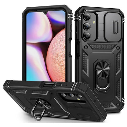 For Samsung Galaxy A15 4G / 5G Case TPU+PC Slide Camshield Kickstand Phone Cover