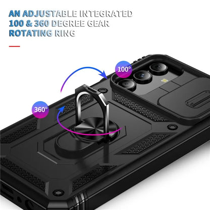 For Samsung Galaxy A15 4G / 5G Case TPU+PC Slide Camshield Kickstand Phone Cover