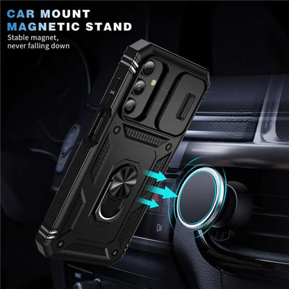 For Samsung Galaxy A15 4G / 5G Case TPU+PC Slide Camshield Kickstand Phone Cover