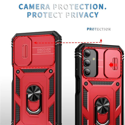 For Samsung Galaxy A15 4G / 5G Case TPU+PC Slide Camshield Kickstand Phone Cover