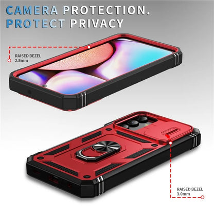 For Samsung Galaxy A15 4G / 5G Case TPU+PC Slide Camshield Kickstand Phone Cover