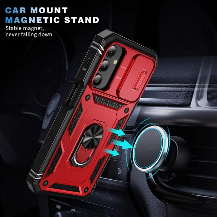 For Samsung Galaxy A15 4G / 5G Case TPU+PC Slide Camshield Kickstand Phone Cover
