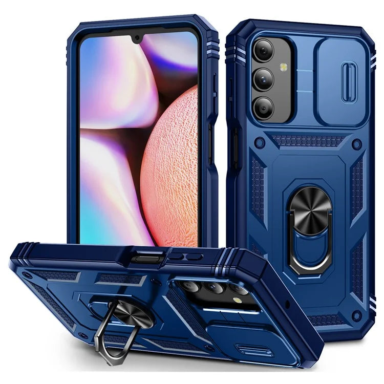 For Samsung Galaxy A15 4G / 5G Case TPU+PC Slide Camshield Kickstand Phone Cover