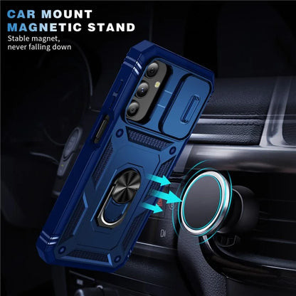 For Samsung Galaxy A15 4G / 5G Case TPU+PC Slide Camshield Kickstand Phone Cover