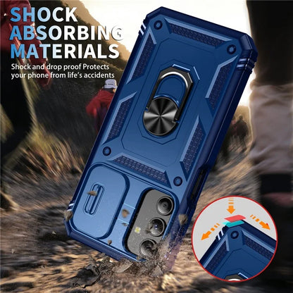 For Samsung Galaxy A15 4G / 5G Case TPU+PC Slide Camshield Kickstand Phone Cover