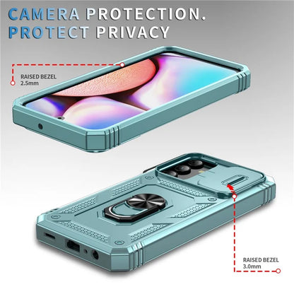 For Samsung Galaxy A15 4G / 5G Case TPU+PC Slide Camshield Kickstand Phone Cover