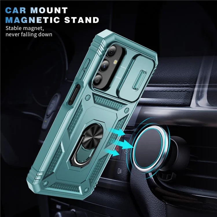 For Samsung Galaxy A15 4G / 5G Case TPU+PC Slide Camshield Kickstand Phone Cover
