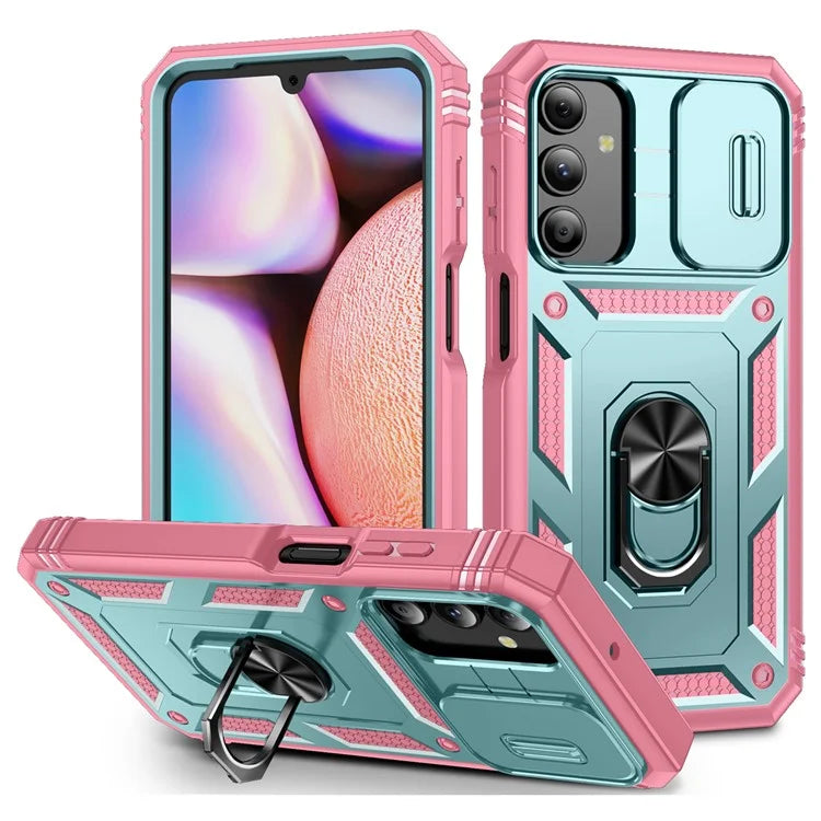 For Samsung Galaxy A15 4G / 5G Case TPU+PC Slide Camshield Kickstand Phone Cover