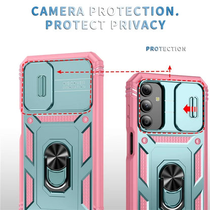 For Samsung Galaxy A15 4G / 5G Case TPU+PC Slide Camshield Kickstand Phone Cover
