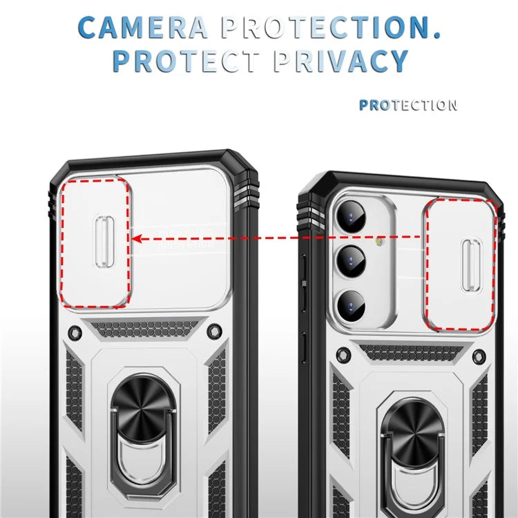 For Samsung Galaxy A55 5G Kickstand Case TPU+PC Camshield Hybrid Phone Cover