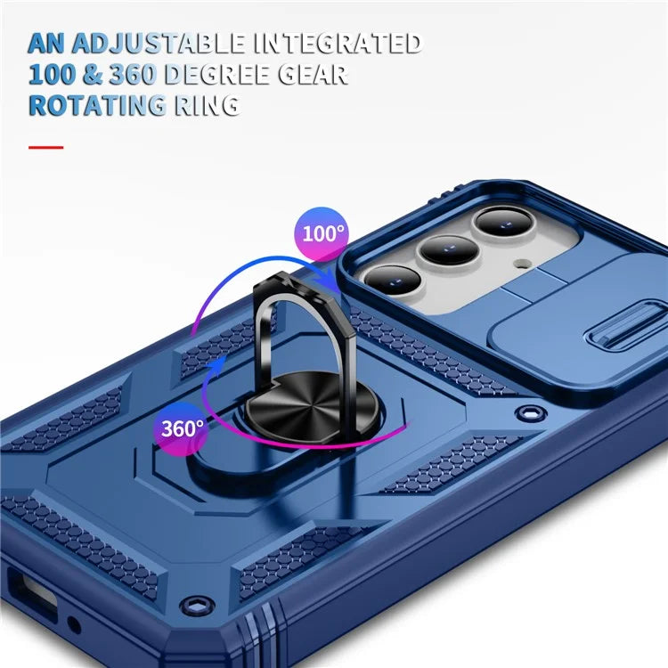 For Samsung Galaxy A55 5G Kickstand Case TPU+PC Camshield Hybrid Phone Cover