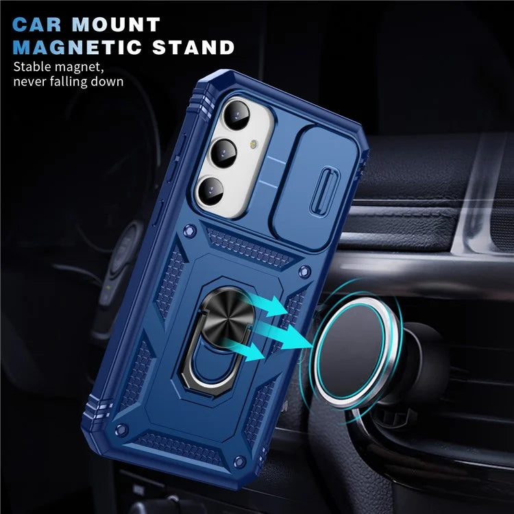 For Samsung Galaxy A55 5G Kickstand Case TPU+PC Camshield Hybrid Phone Cover