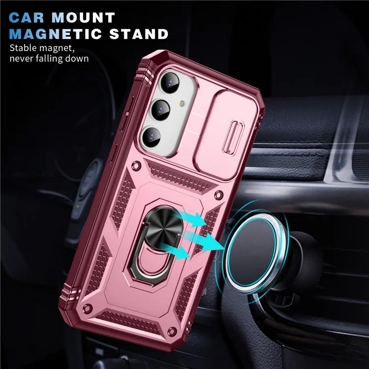 For Samsung Galaxy A55 5G Kickstand Case TPU+PC Camshield Hybrid Phone Cover