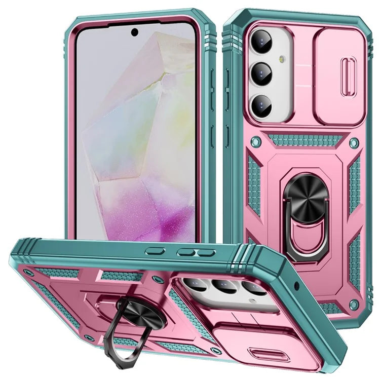 For Samsung Galaxy A55 5G Kickstand Case TPU+PC Camshield Hybrid Phone Cover
