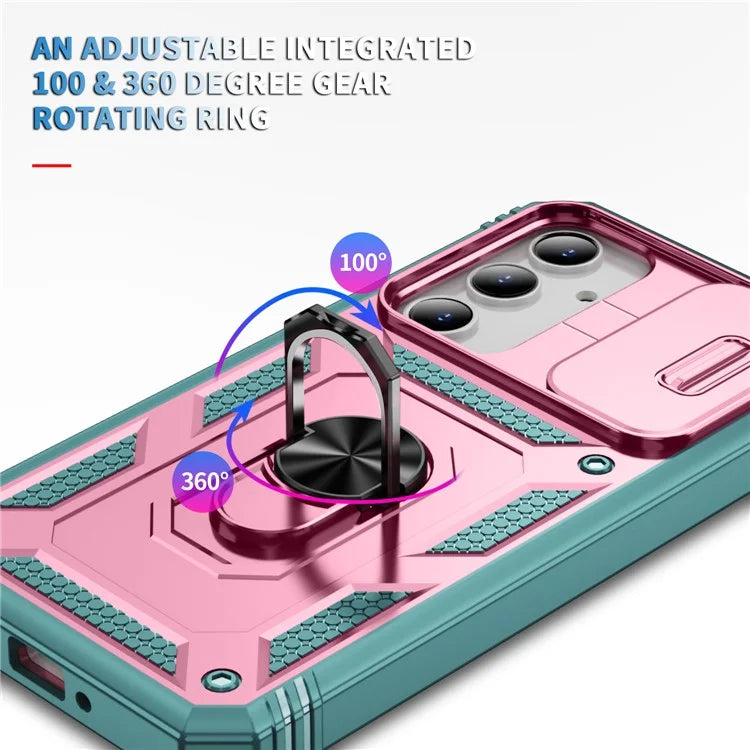 For Samsung Galaxy A55 5G Kickstand Case TPU+PC Camshield Hybrid Phone Cover