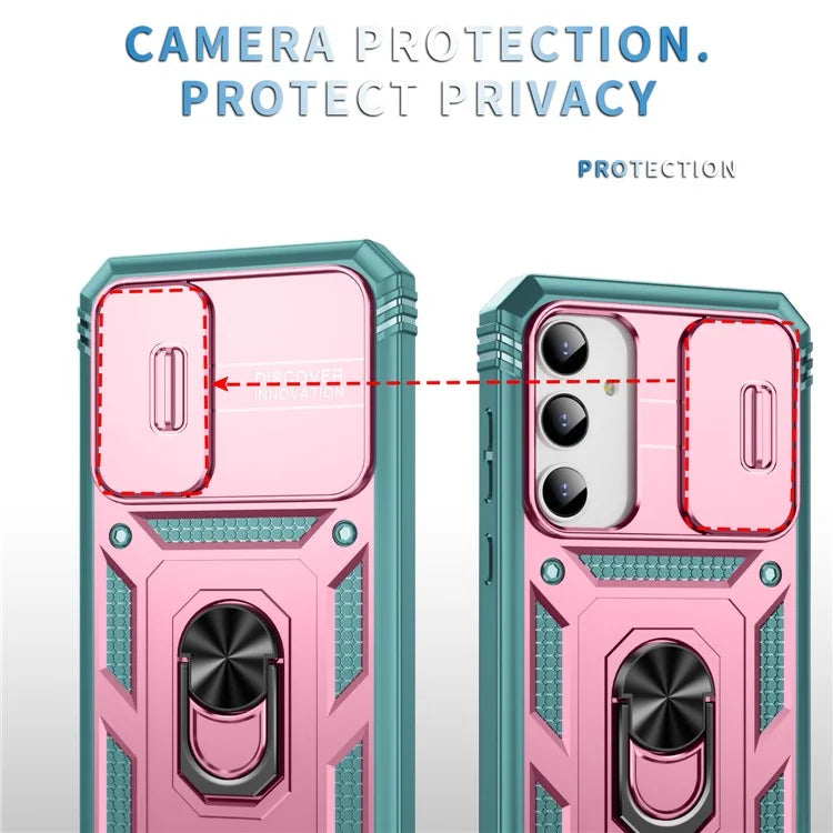 For Samsung Galaxy A55 5G Kickstand Case TPU+PC Camshield Hybrid Phone Cover
