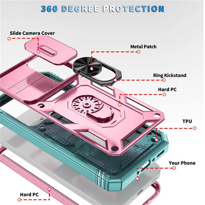 For Samsung Galaxy A55 5G Kickstand Case TPU+PC Camshield Hybrid Phone Cover