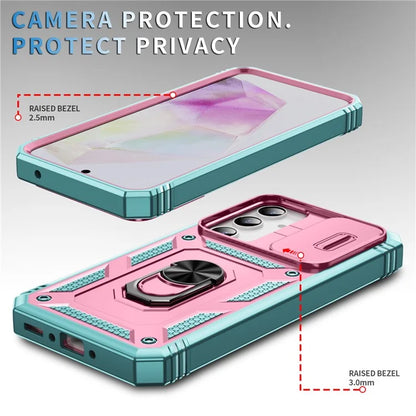 For Samsung Galaxy A55 5G Kickstand Case TPU+PC Camshield Hybrid Phone Cover