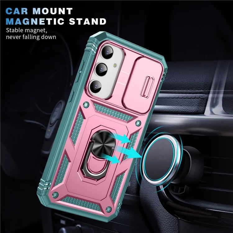 For Samsung Galaxy A55 5G Kickstand Case TPU+PC Camshield Hybrid Phone Cover