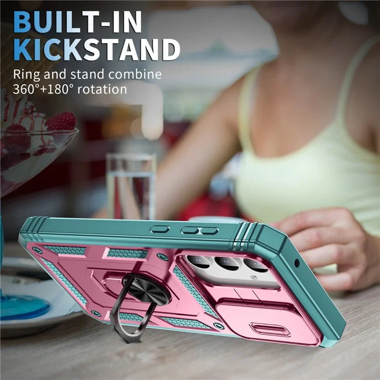 For Samsung Galaxy A55 5G Kickstand Case TPU+PC Camshield Hybrid Phone Cover